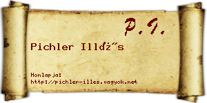 Pichler Illés névjegykártya